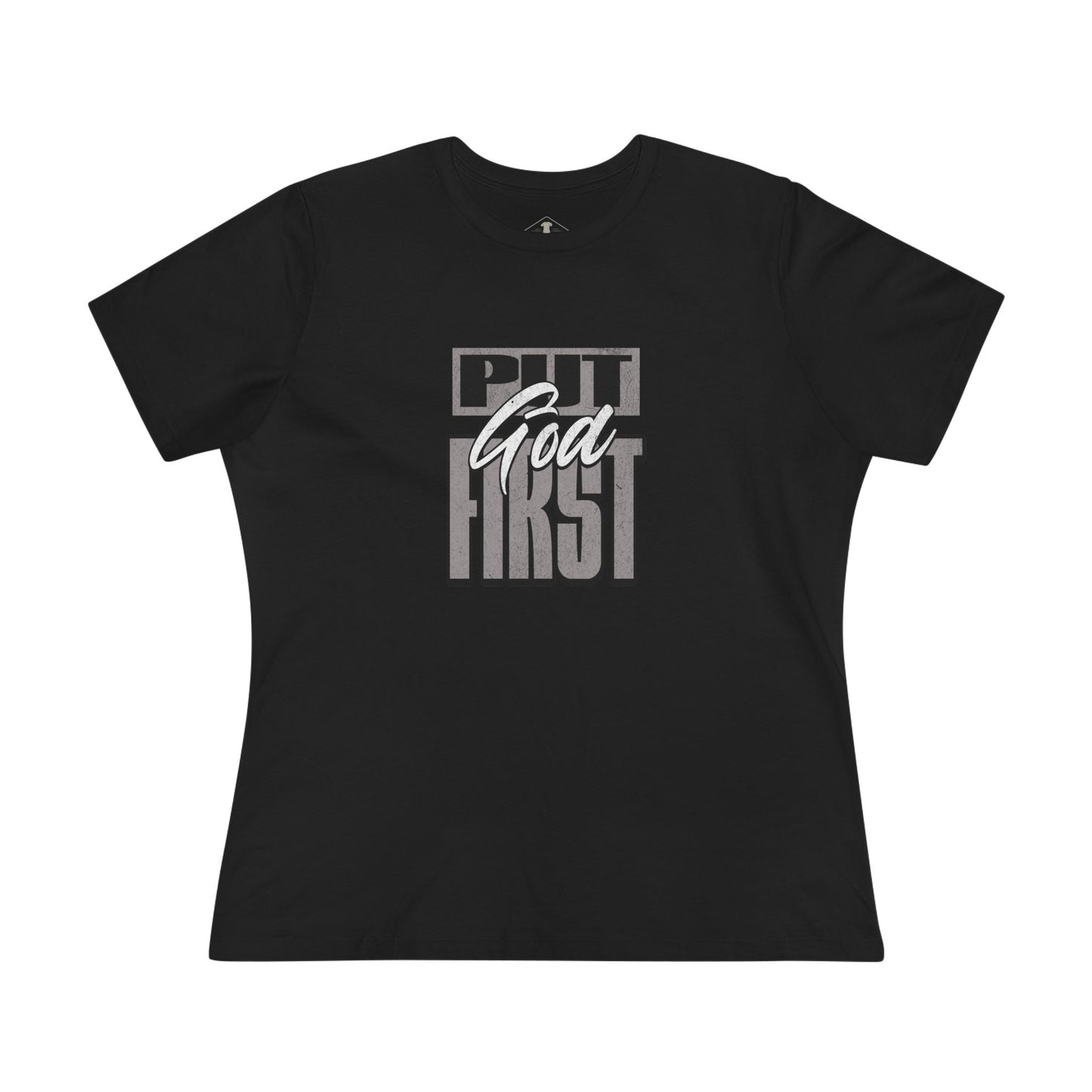 Put God First Black Womens T-Shirt