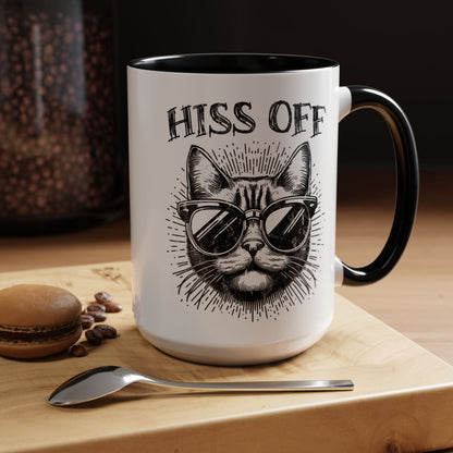 Hiss Off Black Accent Mug