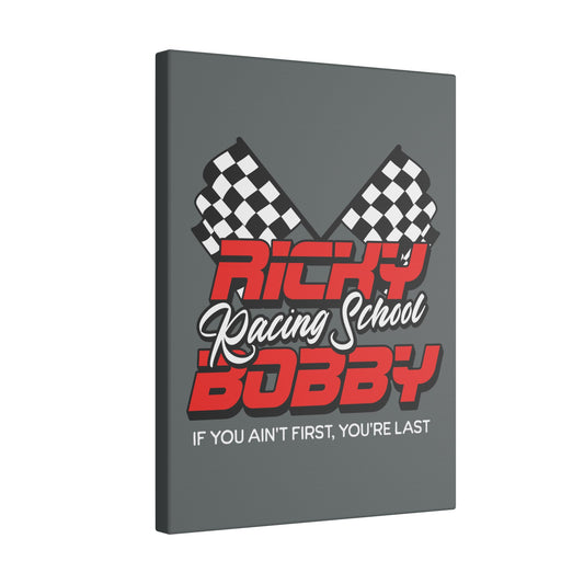 Ricky Bobby Racing School Grey Wall Canvas