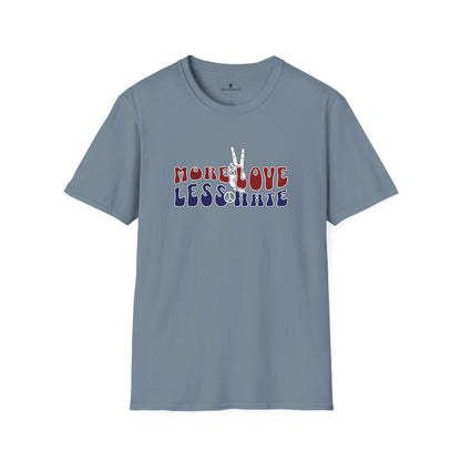 More Love Less Hate  Slate Blue T-Shirt