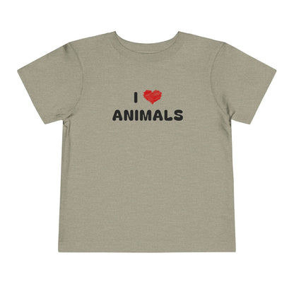 I Love Animals Grey Toddler T-Shirt