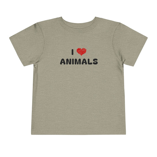 I Love Animals Grey Toddler T-Shirt