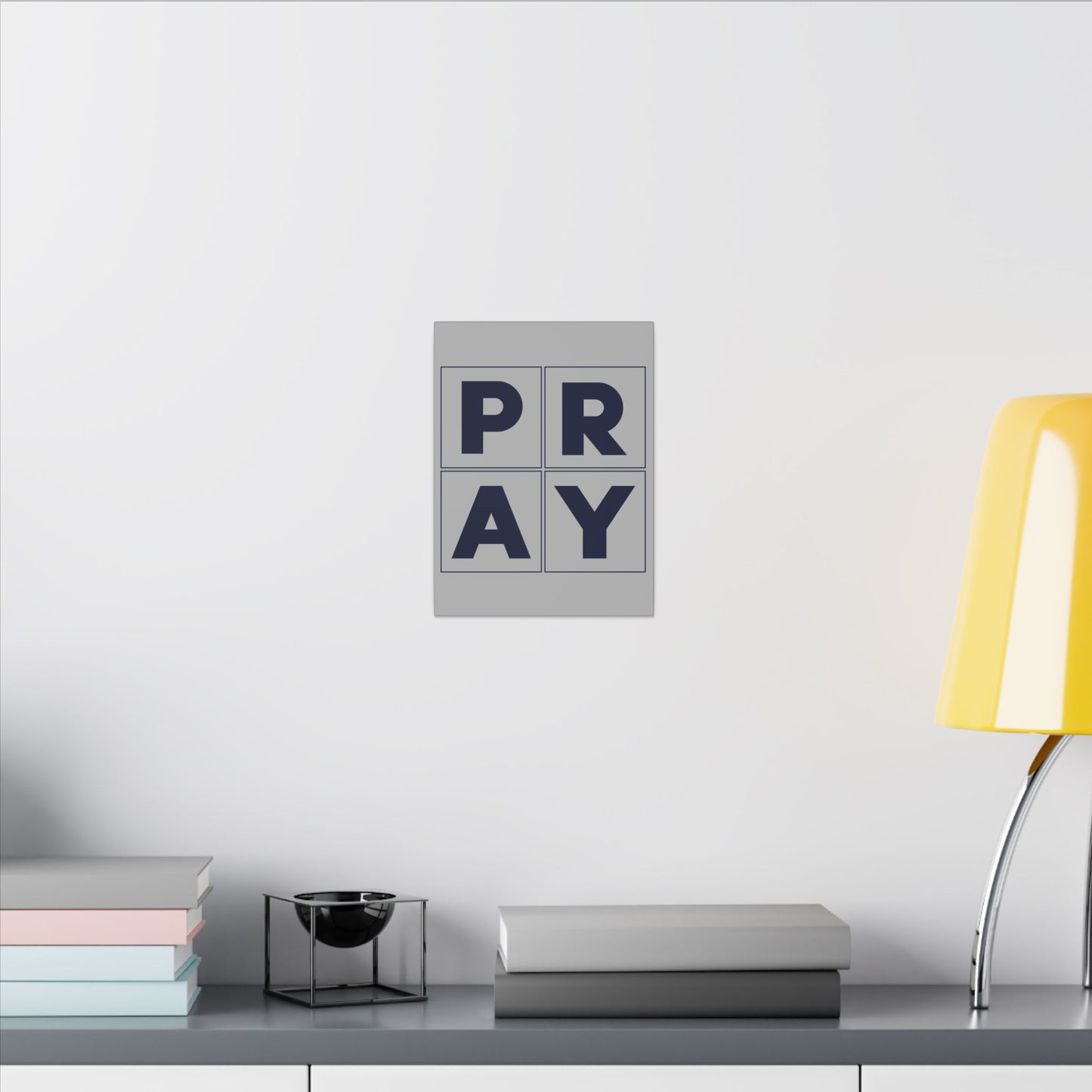 Pray Grey Wall Canvas