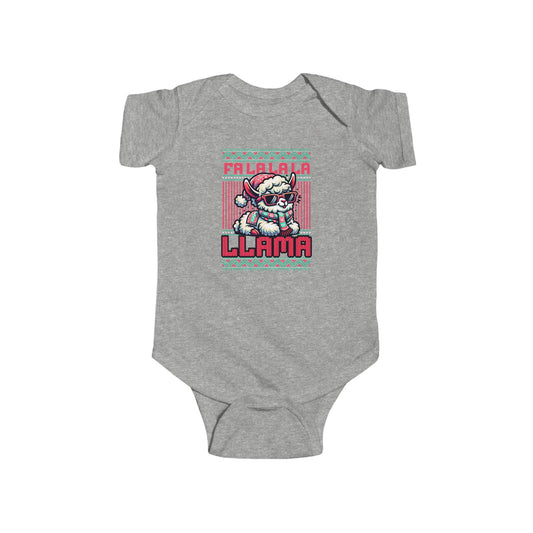Fa La La La Llama Grey Baby Onesie