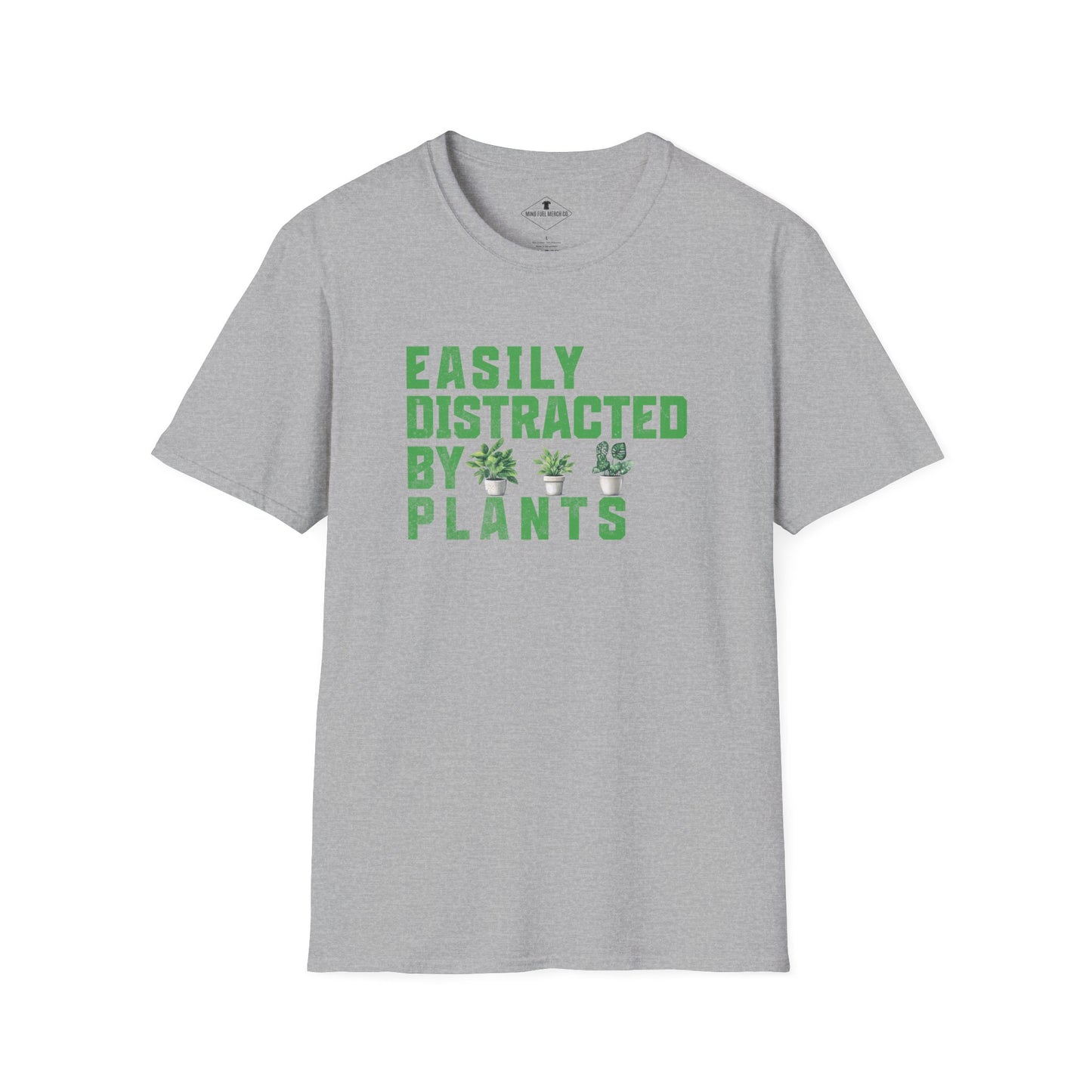 Easily Distracted By Plants Grey T-Shirt