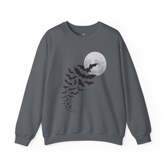 Bats & Moon Halloween Charcoal Sweatshirt