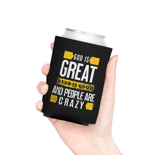 God Is Great Beer Is Good Black Koozie Can Cooler