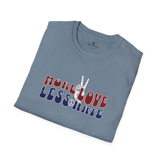 More Love Less Hate  Slate Blue T-Shirt
