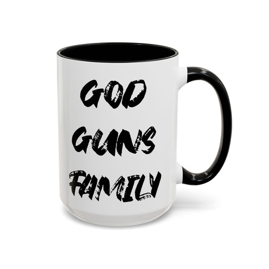 God Guns Family Black Accent Mug