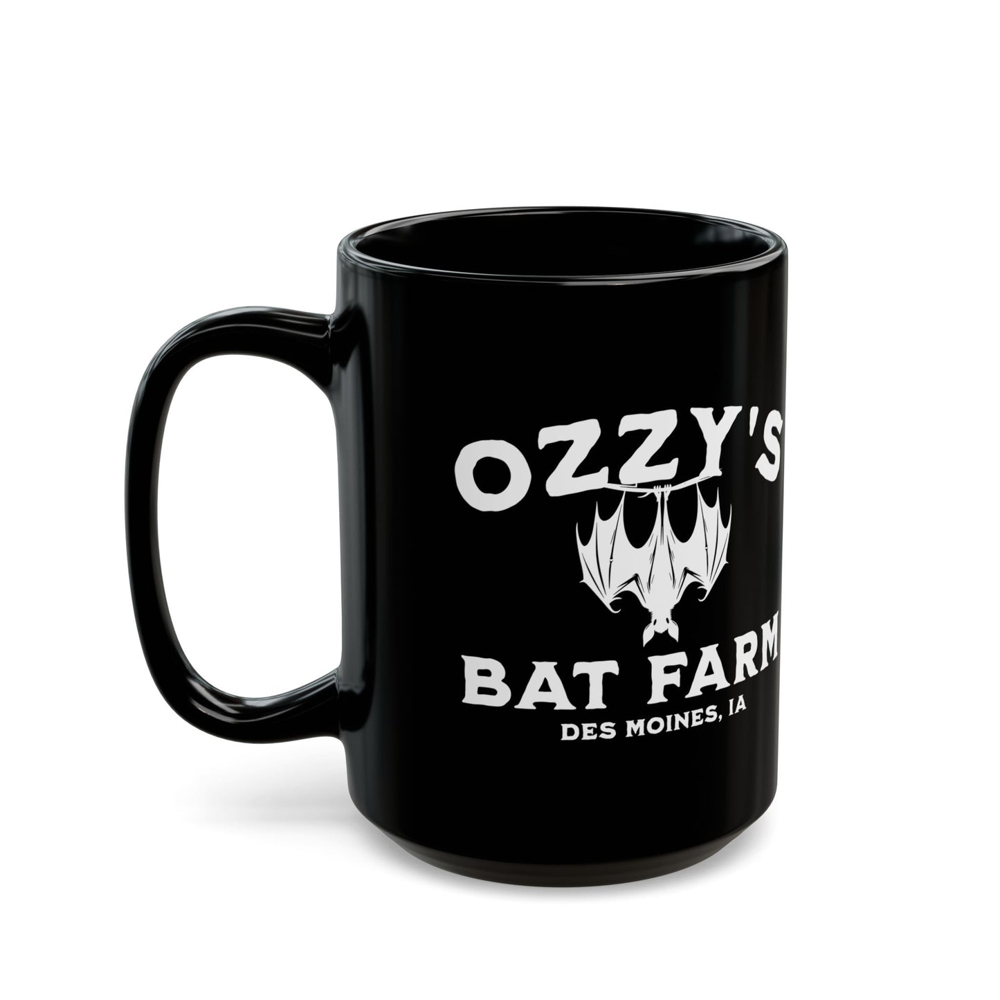 Ozzy's Bat Farm Black Mug