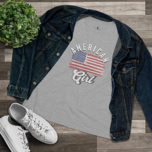 American Girl Grey Womens T-Shirt