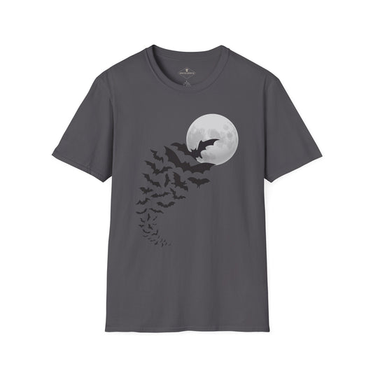 Bats & Moon Halloween Charcoal T-Shirt