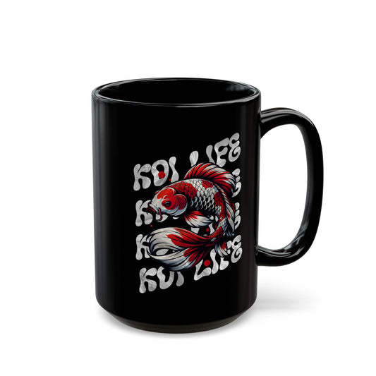 Koi Life Black Mug