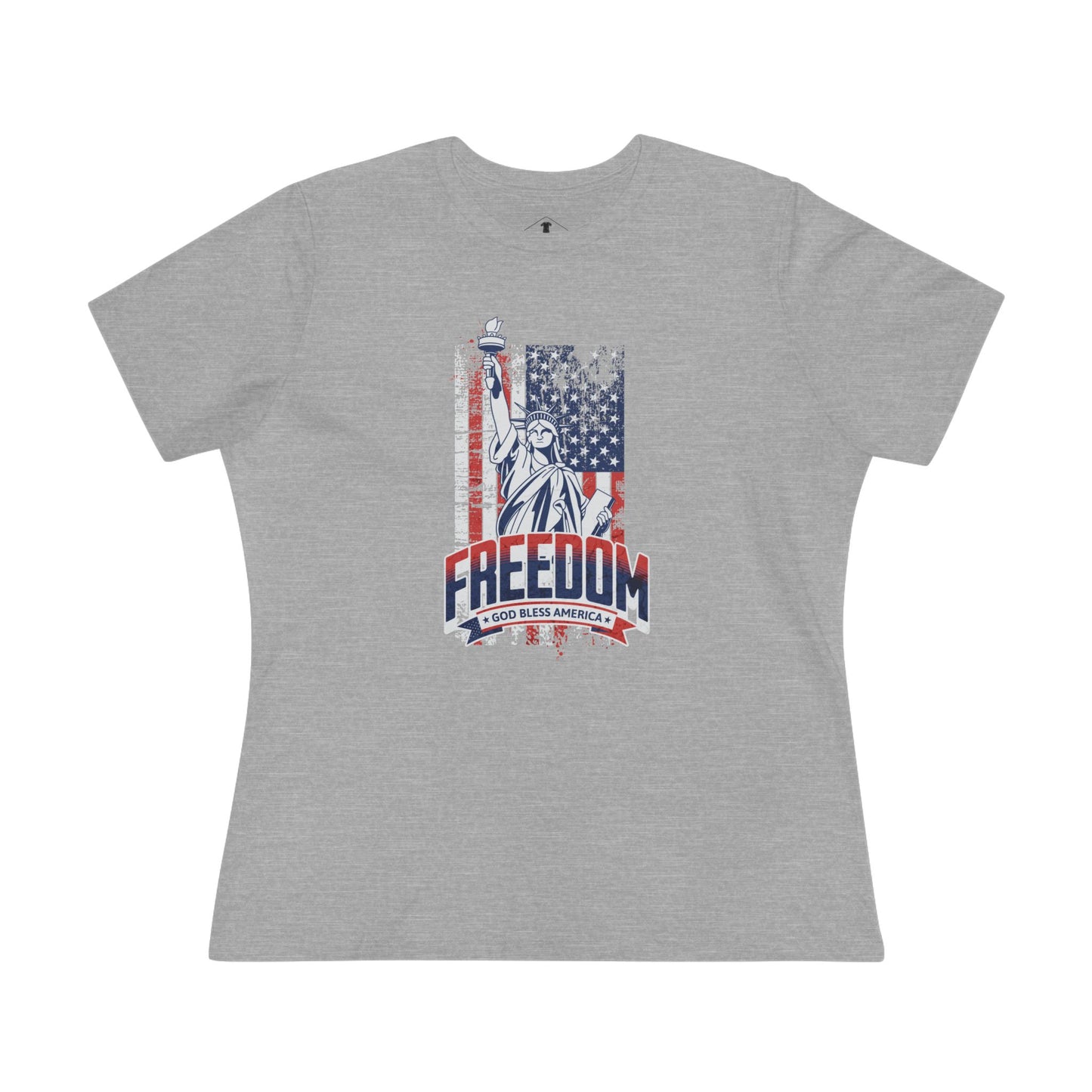 Freedom Flag Grey Womens T-Shirt