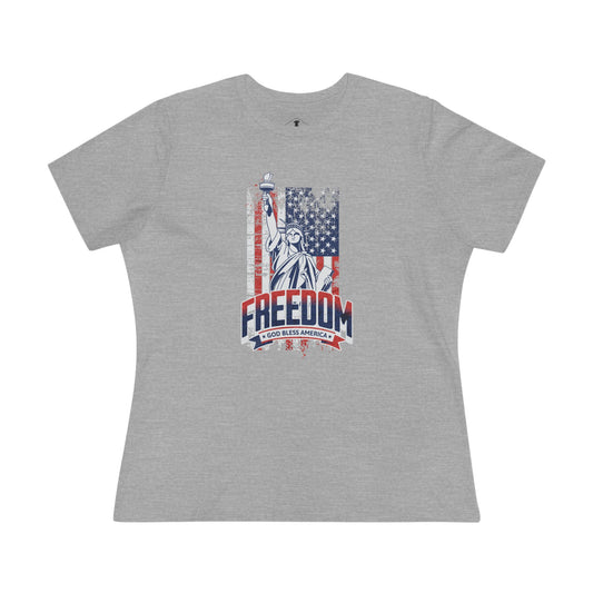 Freedom Flag Grey Womens T-Shirt