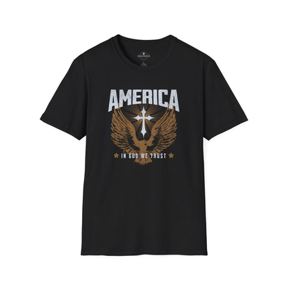 America In God We Trust Black T-Shirt