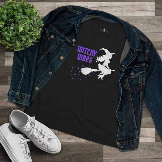 Witchy Vibes Halloween Black Womens T-Shirt