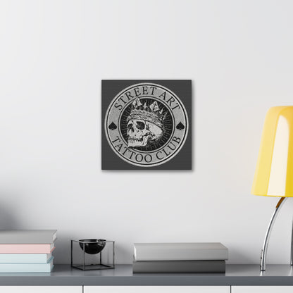 Street Art Tattoo Club Grey Wall Canvas