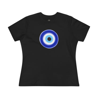 Evil Eye Charm Black Womens T-Shirt
