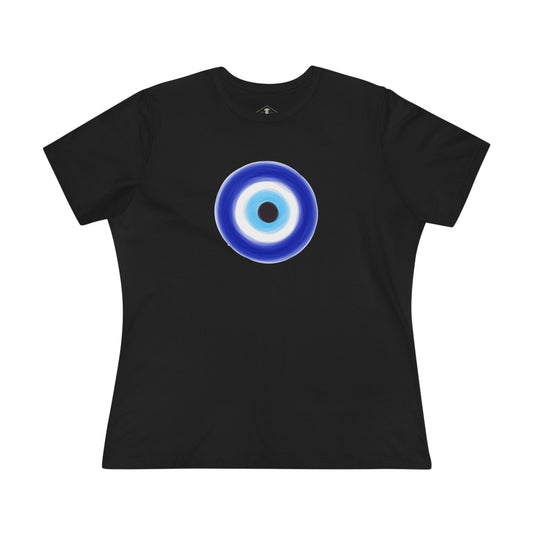 Evil Eye Charm Black Womens T-Shirt
