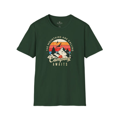 Camping Awaits Forest Green T-Shirt