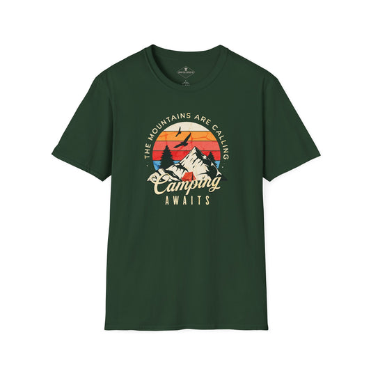 Camping Awaits Forest Green T-Shirt