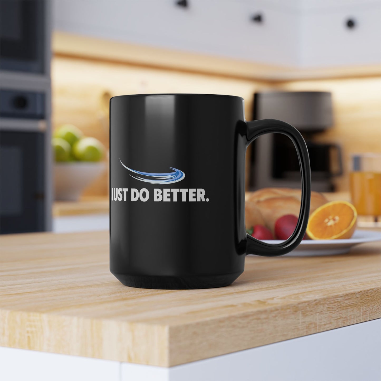 Just Do Better Black Mug