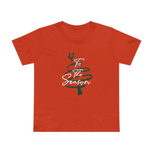 Tis The Season Spiral Tree Red Womens T-Shirt