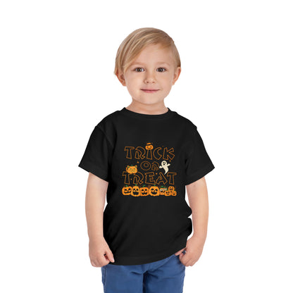 Trick Or Treat Halloween Black Toddler T-Shirt