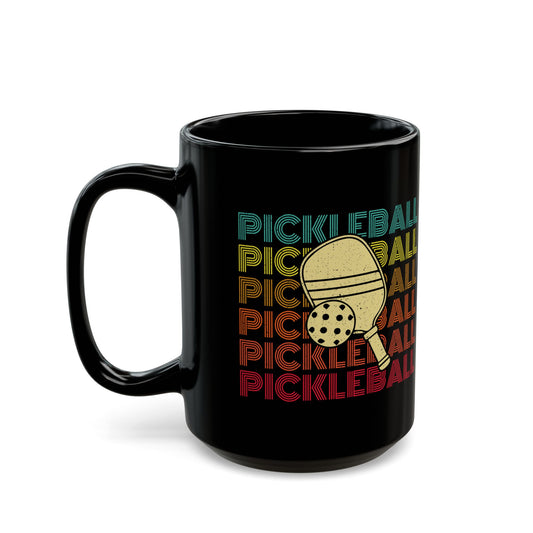 Pickleball Retro Black Mug