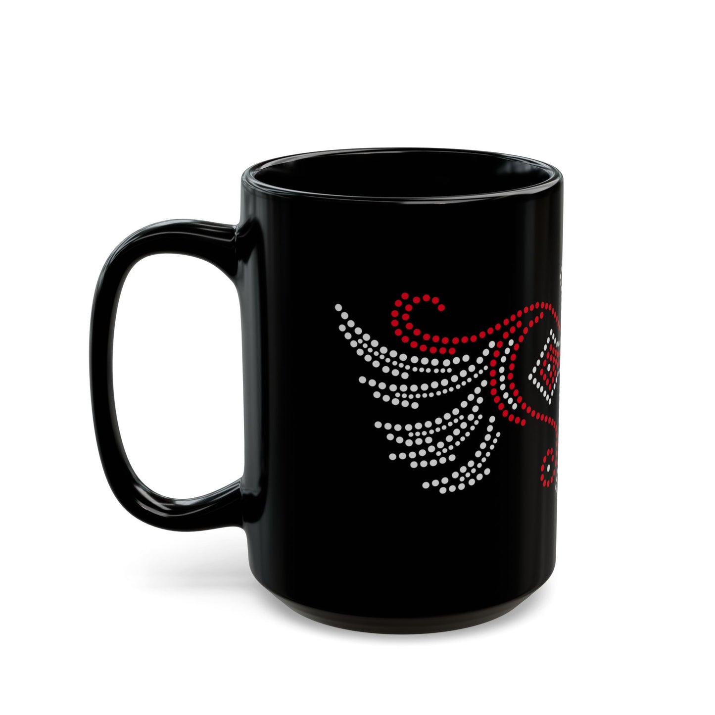 Cross Wings "Rhinestone" Black Mug