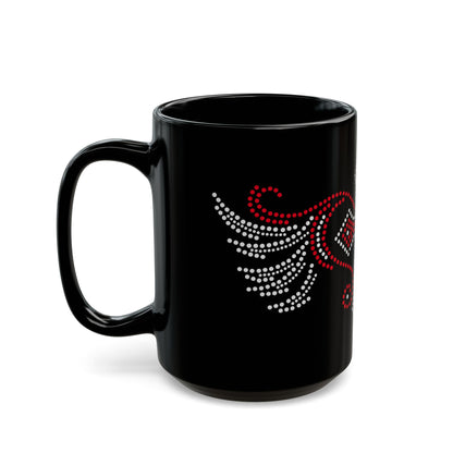 Cross Wings "Rhinestone" Black Mug