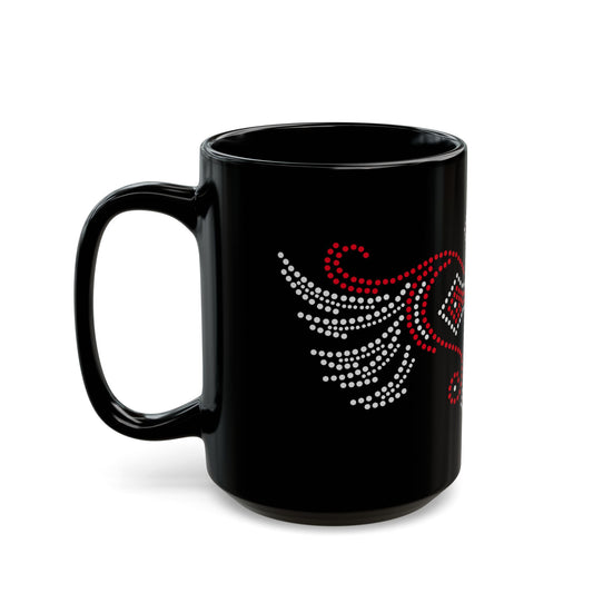 Cross Wings "Rhinestone" Black Mug