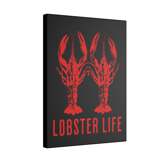 Lobster Life Black Wall Canvas