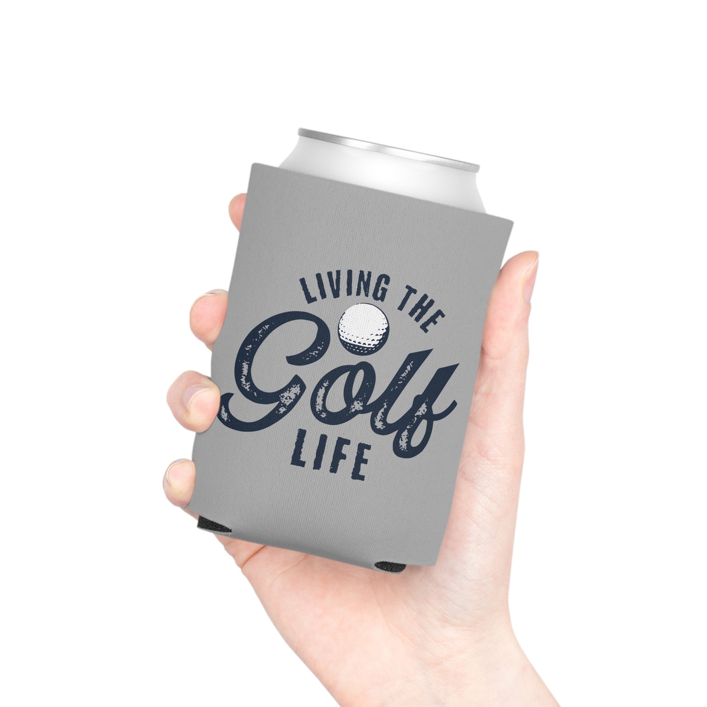 Living The Golf Life Grey Koozie Can Cooler