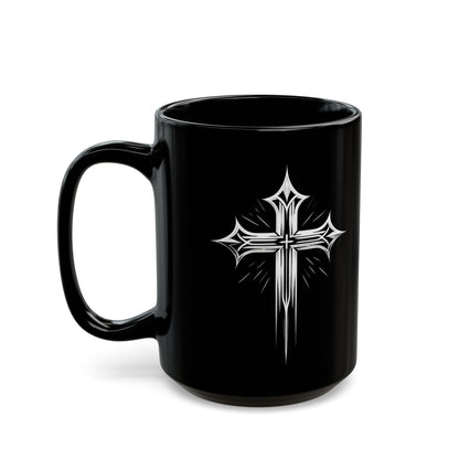 Shining Cross Black Mug