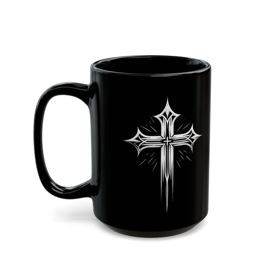 Shining Cross Black Mug
