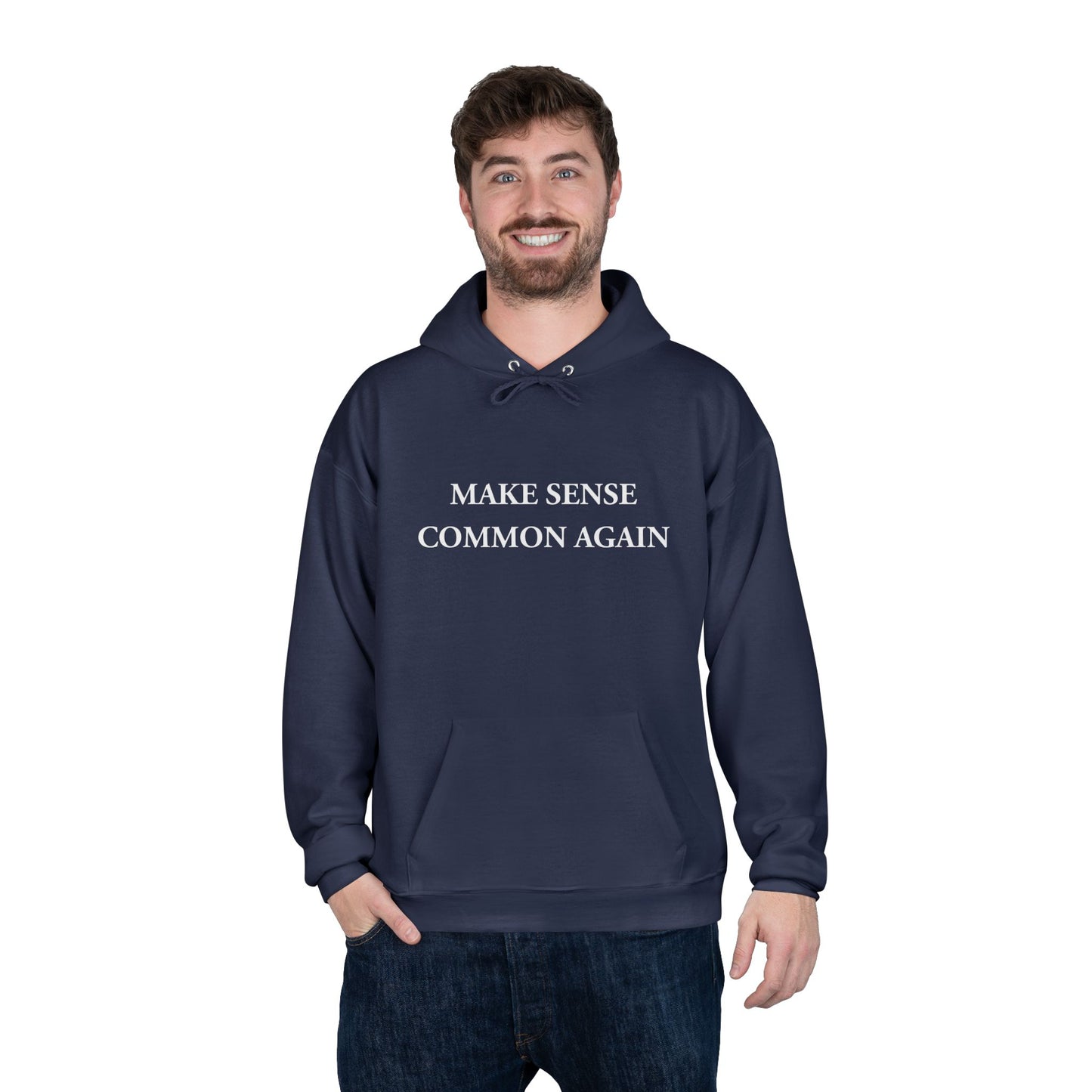 Make Sense Common Again Navy Hoodie