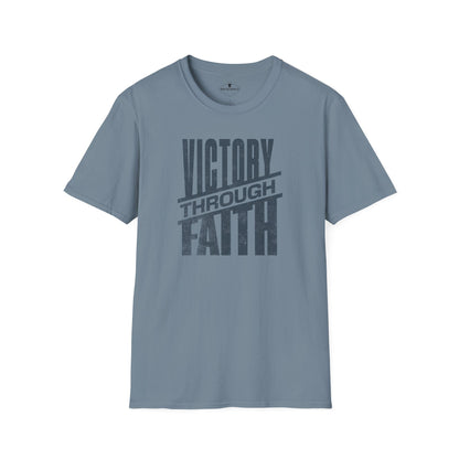Victory Through Faith Slate Blue T-Shirt
