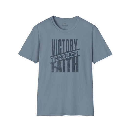 Victory Through Faith Slate Blue T-Shirt