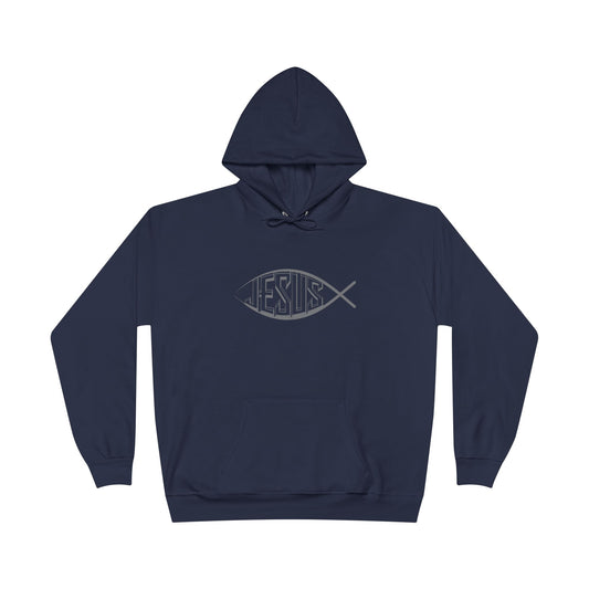 Jesus Fish Navy Blue Hoodie