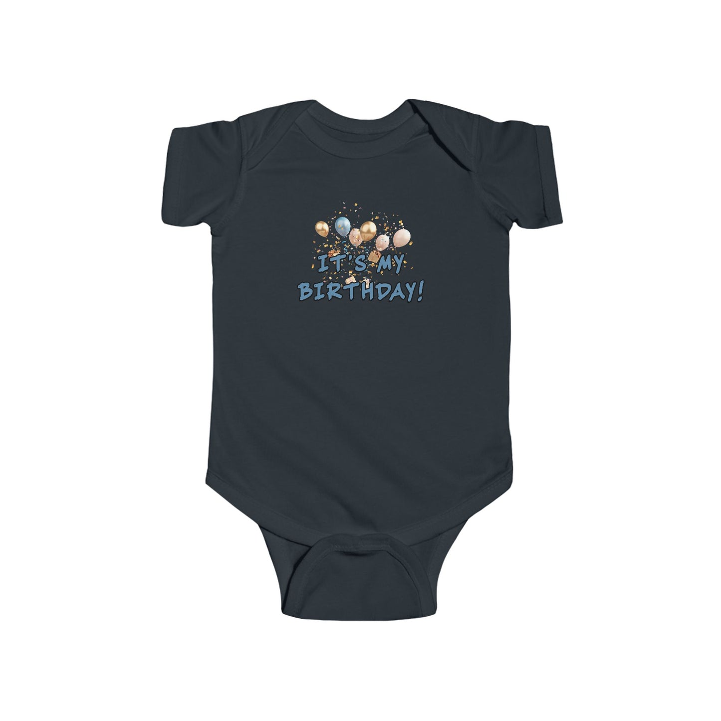 It's My Birthday Black Baby Bodysuit