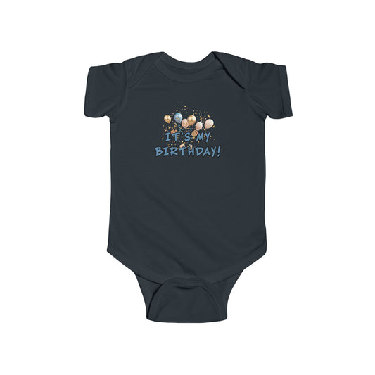 It's My Birthday Black Baby Bodysuit