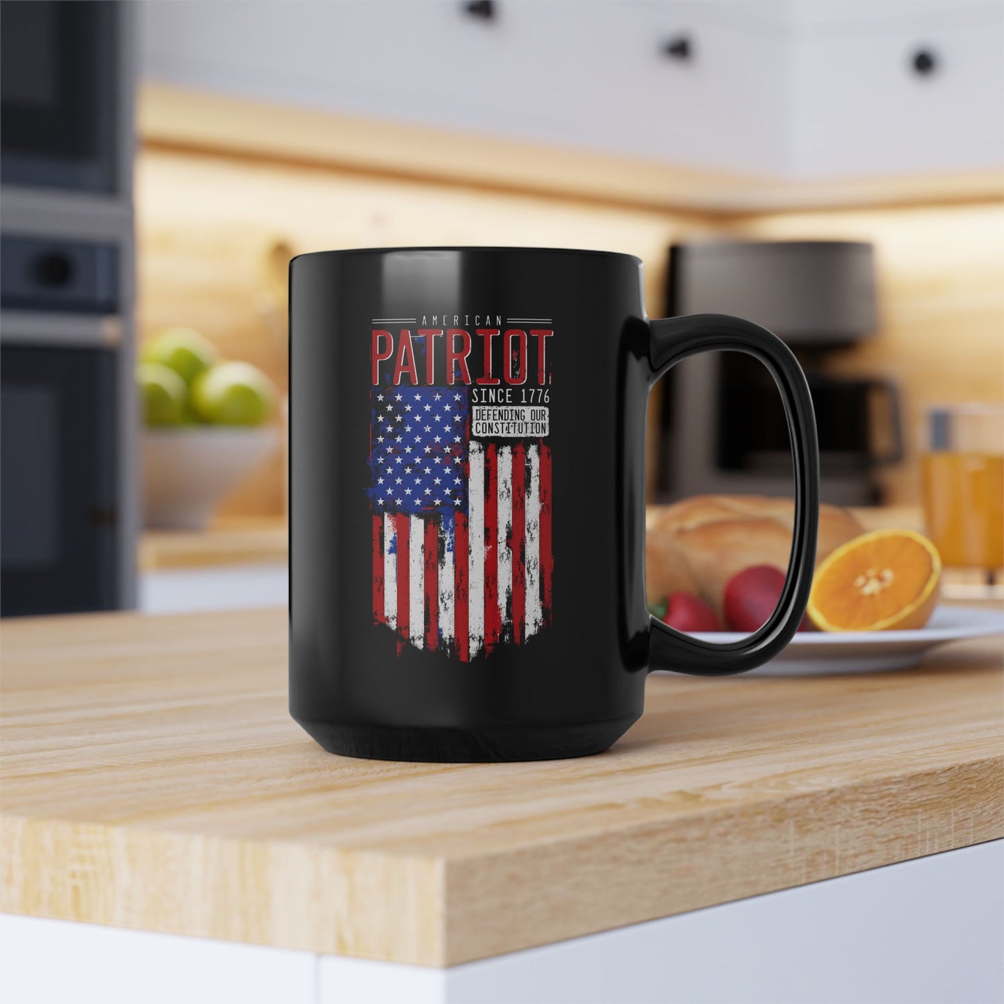 American Patriot Flag Black Mug