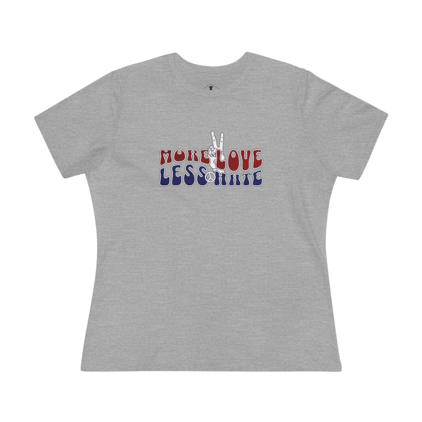 More Love Less Hate Grey Womens T-Shirt