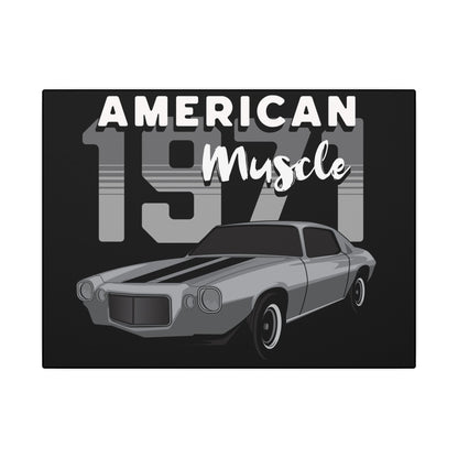 1971 Muscle Car Black Wall Canvas