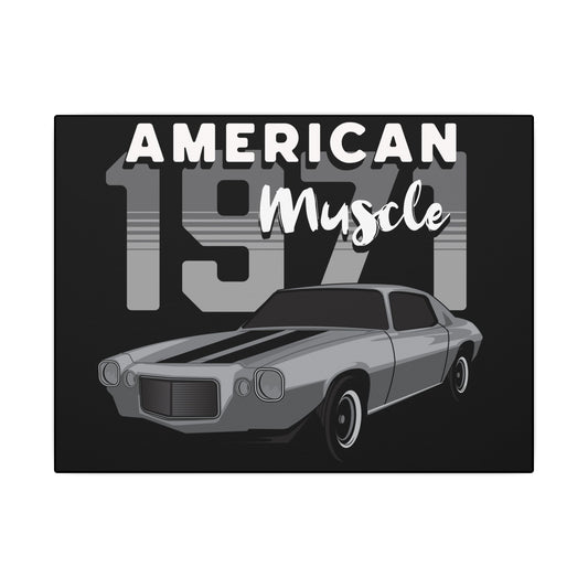 1971 Muscle Car Black Wall Canvas