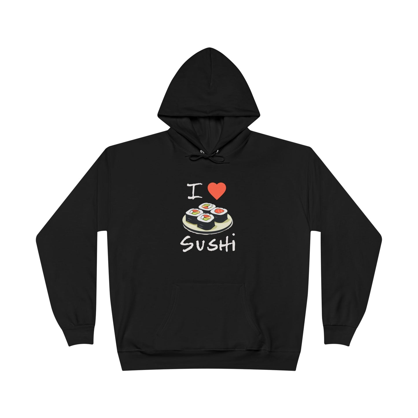 I Love Sushi Black Hoodie