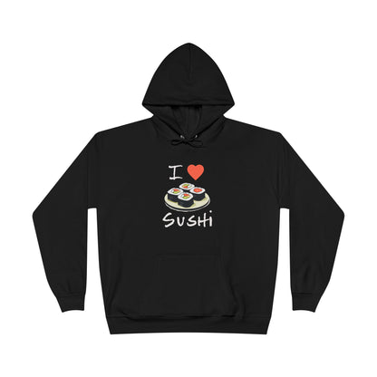 I Love Sushi Black Hoodie