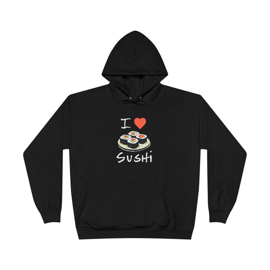 I Love Sushi Black Hoodie